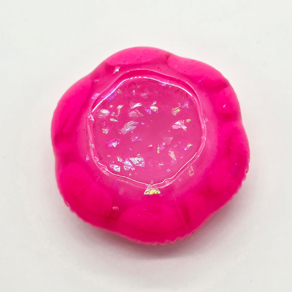 Thumbnail: Small Rose Shaped Resin Trinket Dish, in pinks