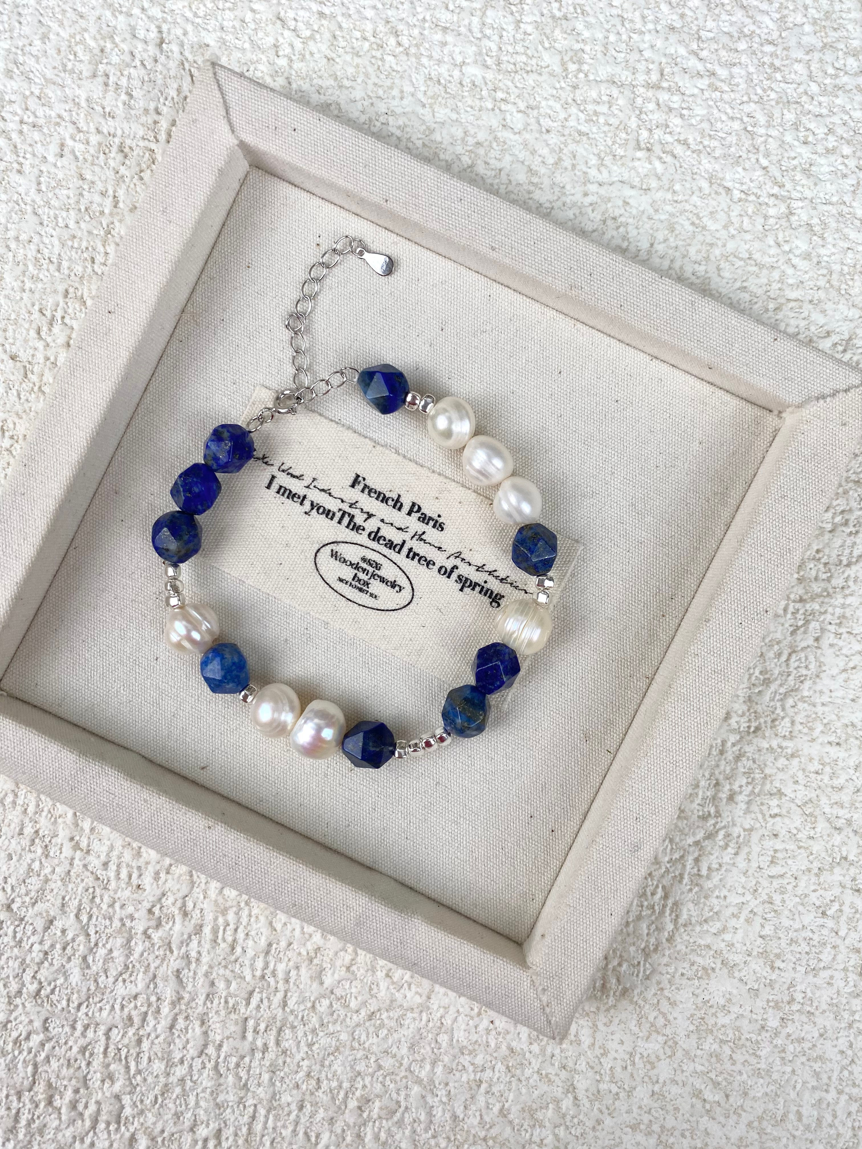 蓝晶石珠子手链