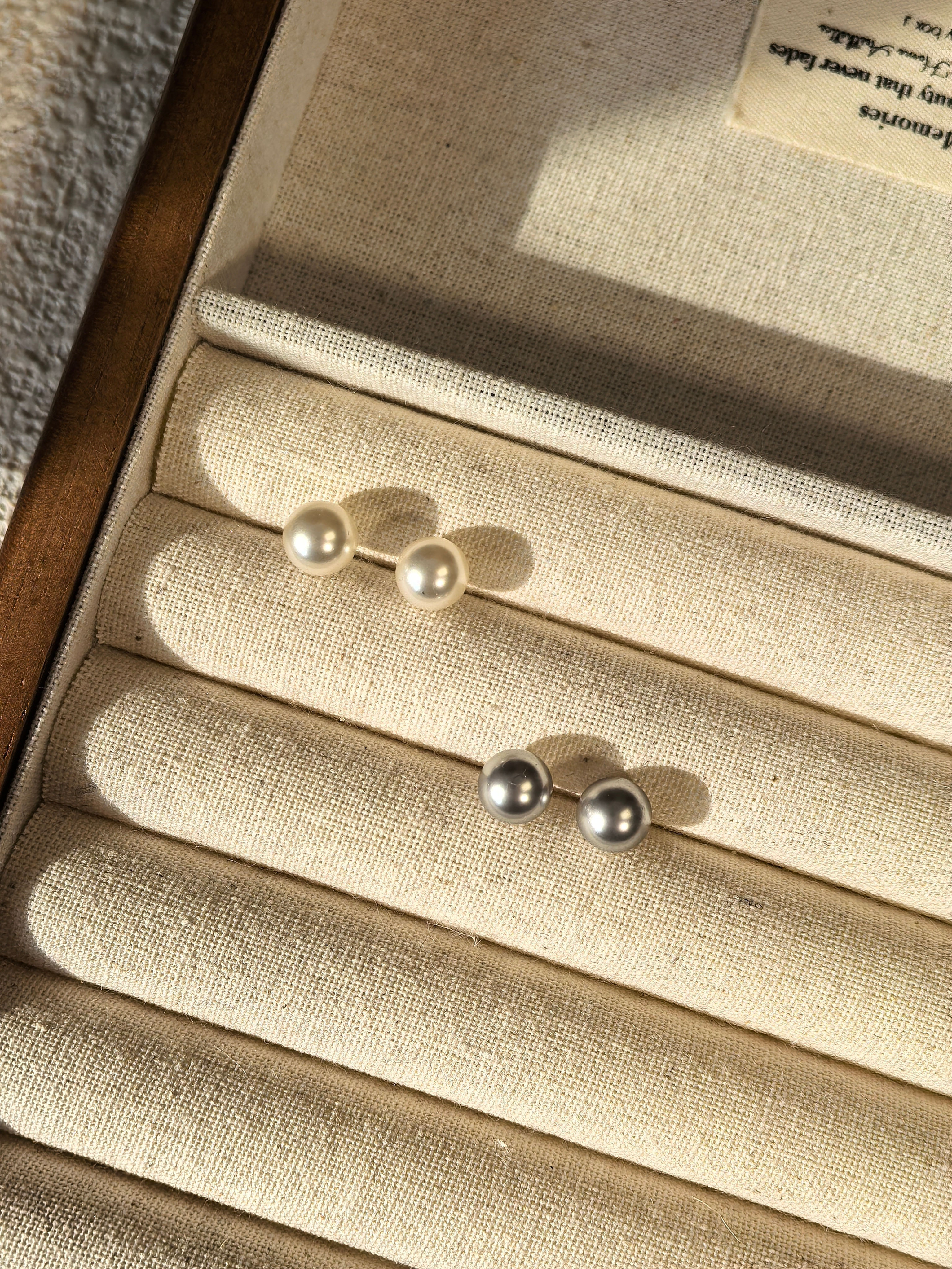 施华洛珍珠耳环-8mm