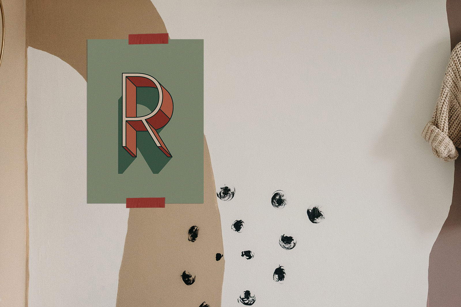 letterposter op a3 formaat opgehangen met washitape