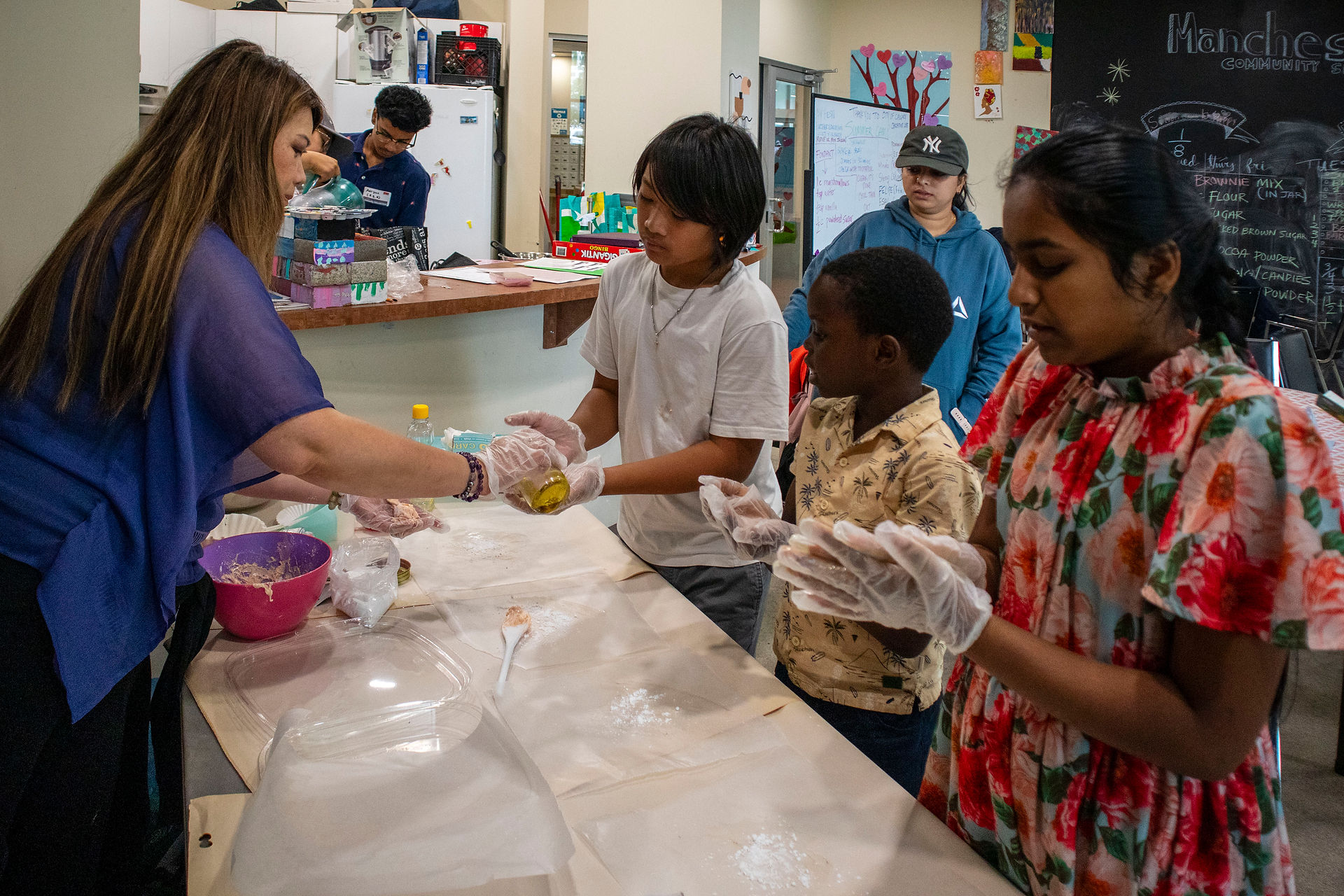 Group of kids preparing for craft