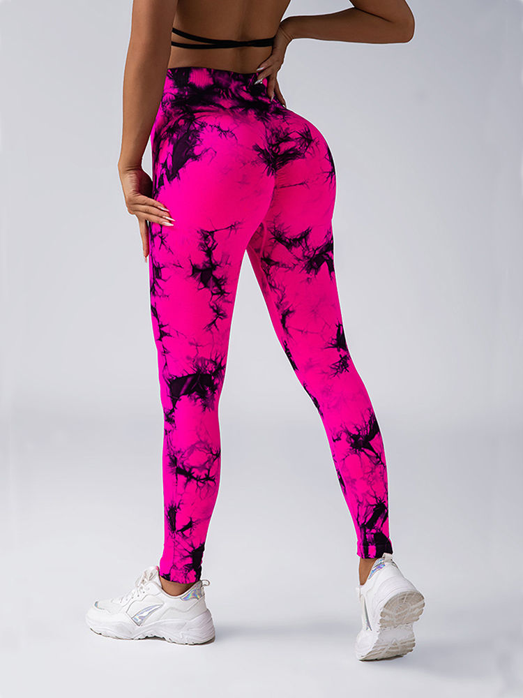Miniatura: Calças Justas Femininas Tie Dye para Yoga