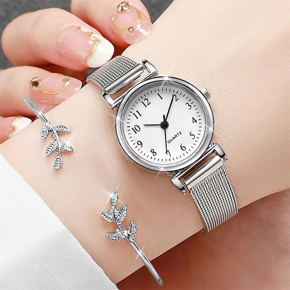 Miniatura: Conjunto Feminino Relógio + Pulseiras em Prata