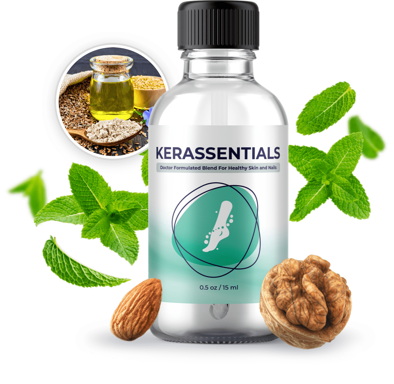 Kerassentials nail and skin care oil bottle
