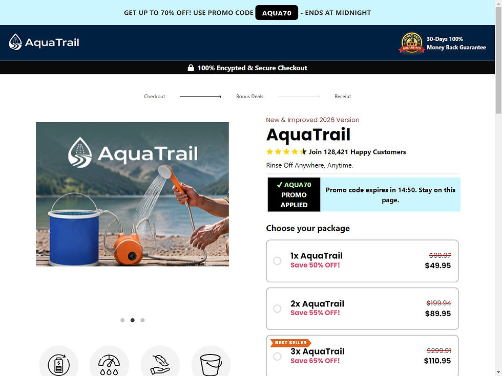 AquaTrail portable rechargeable shower pump
