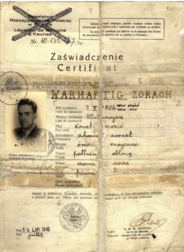 צילום של אשרת כניסה חתומה על ידי Chiune Sugihara