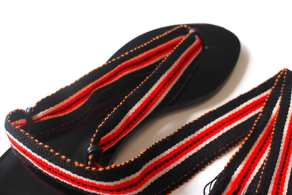 Thumbnail: Nupié Sandals with Konso Black ribbons
