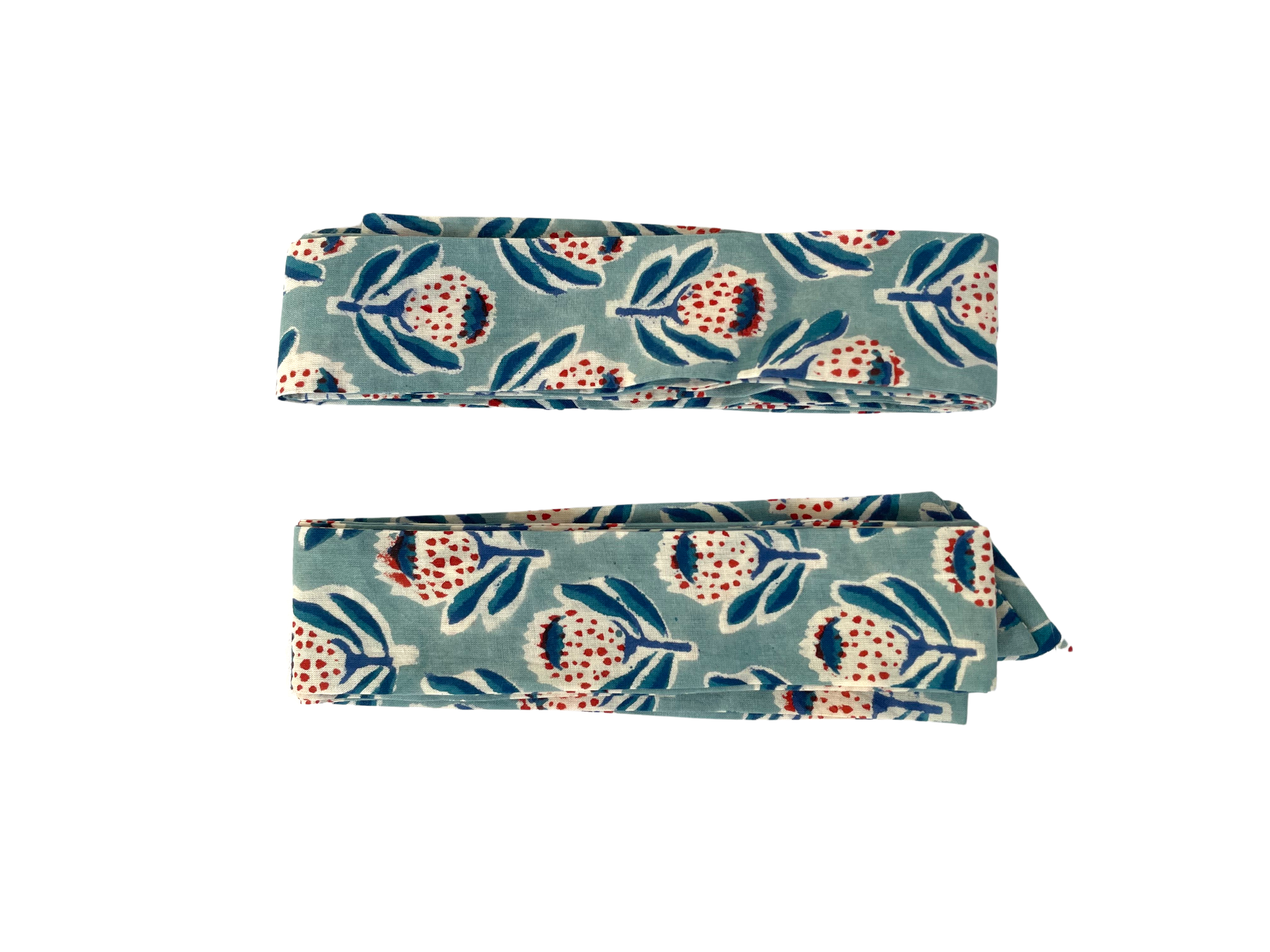 Rubans blockprint bleu jean