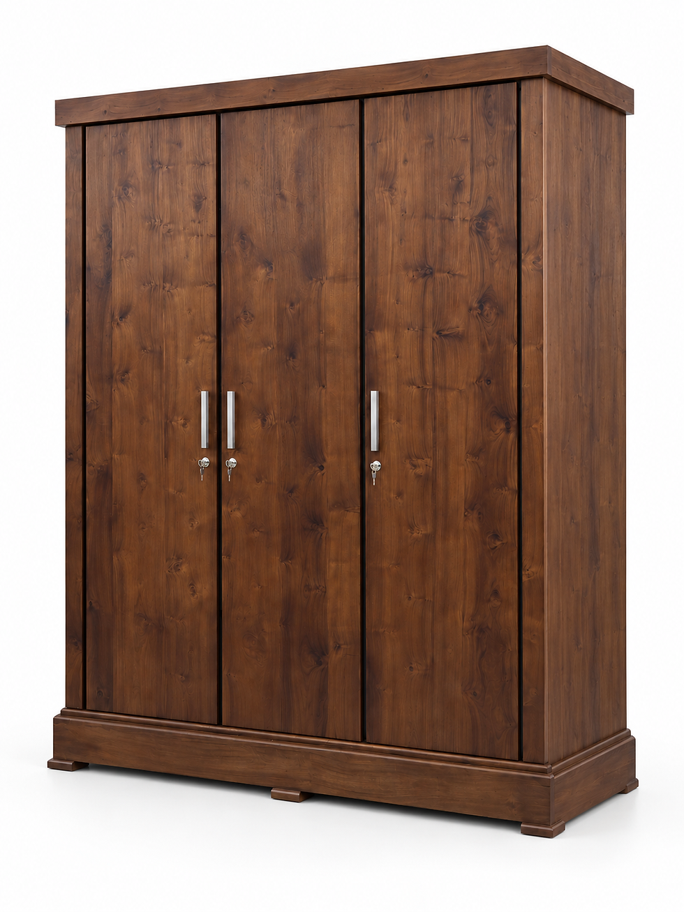 Thumbnail: Solid Walnut Three-Door Armoire Wardrobe