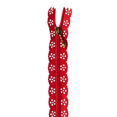 Lacy Zipper Ruby 14 inch