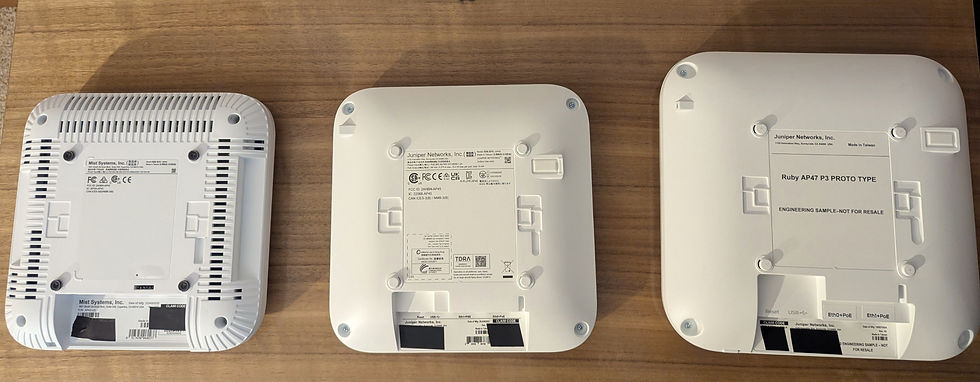 On the underside you'll see the newer models are not vented and keep with the standard 2xRJ45 ports