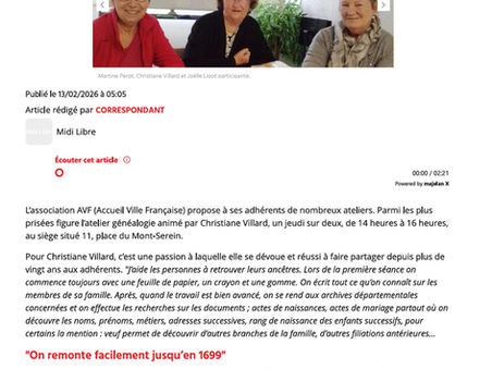 AVF: l'atelier généalogie dans le Midi libre