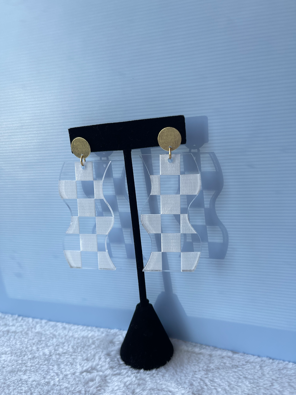 Thumbnail: Wavy Checkered Earrings