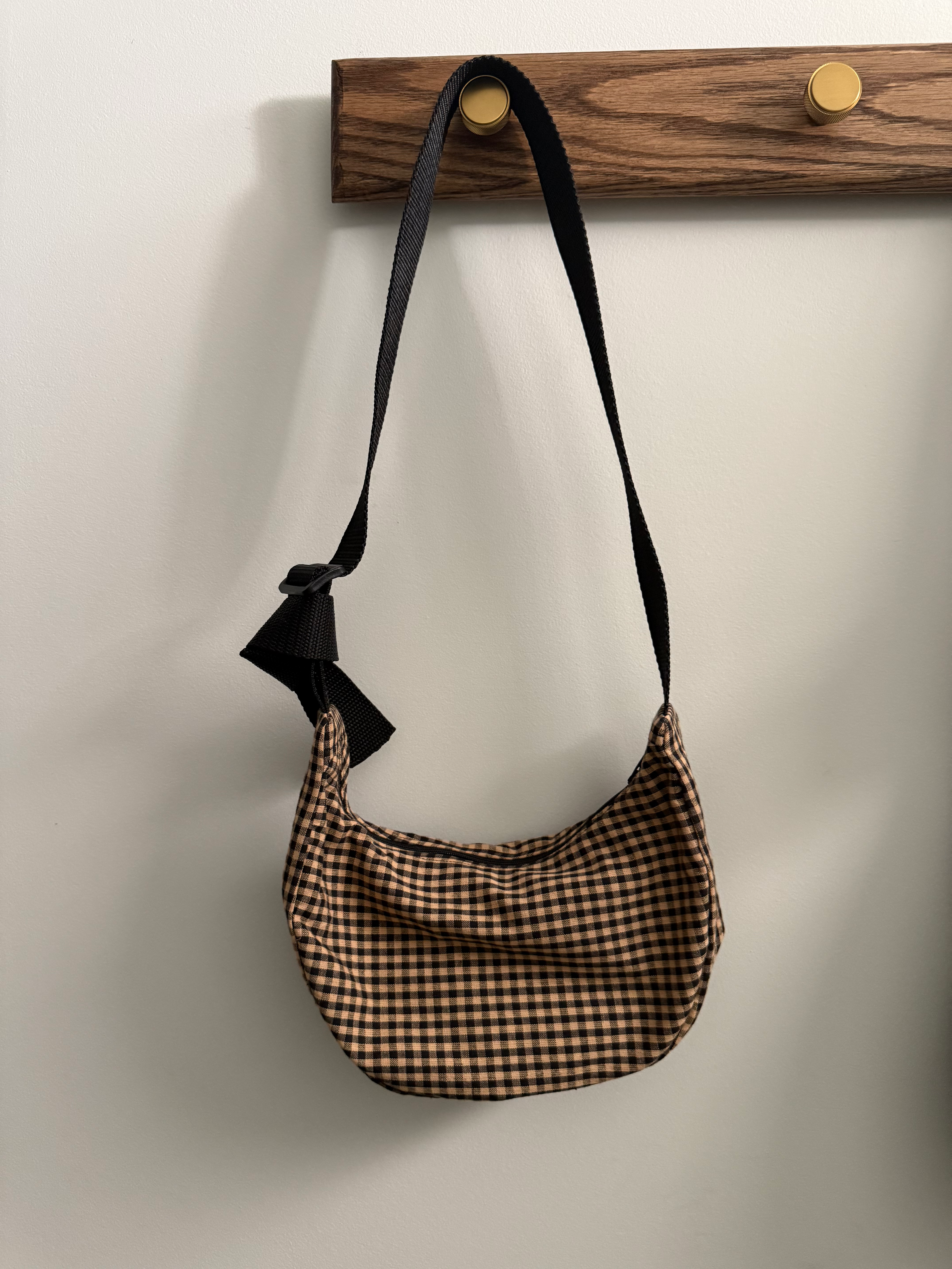 Small Gingham Crescent Bag