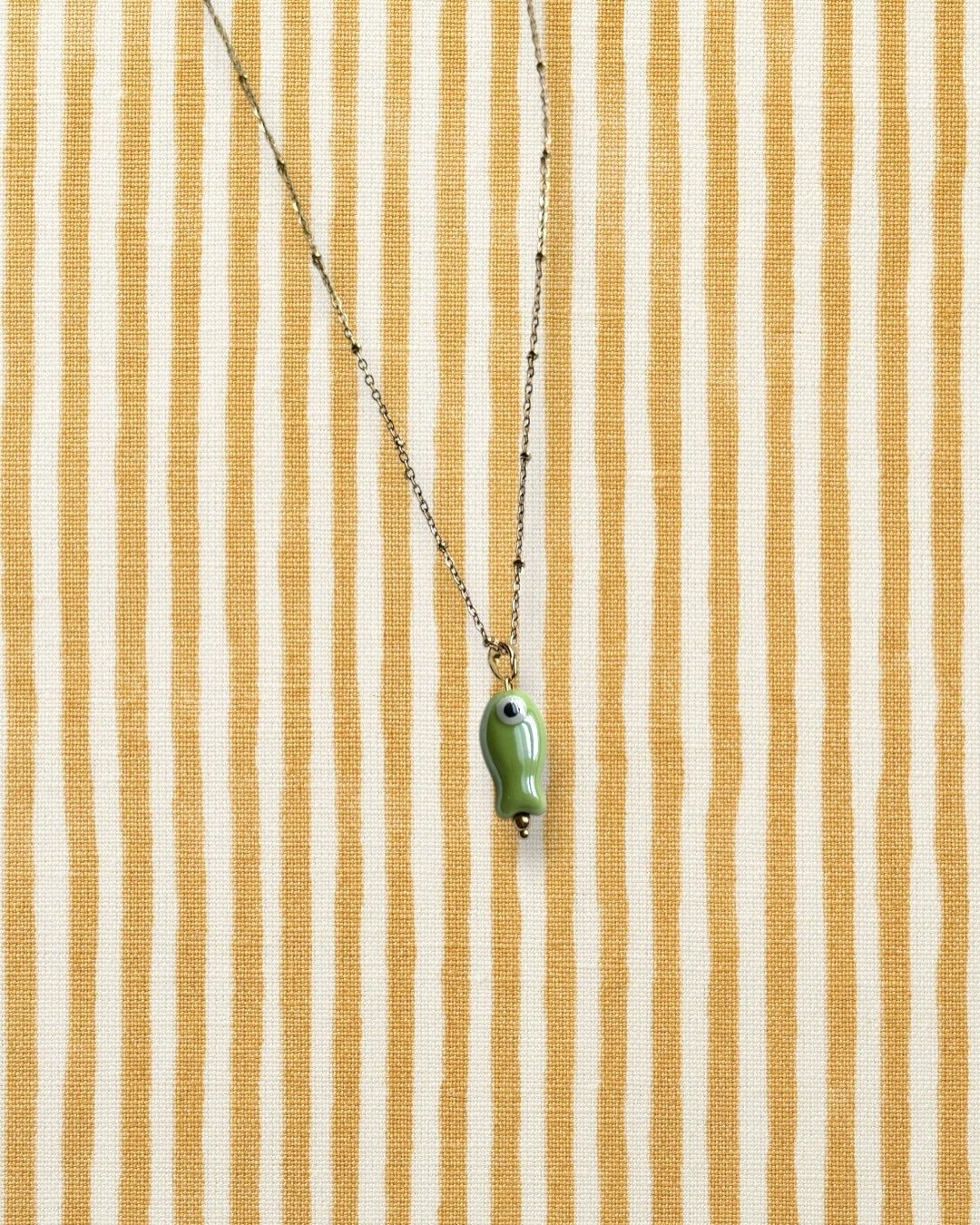 Ceramic Fish Necklace (gold-filled)