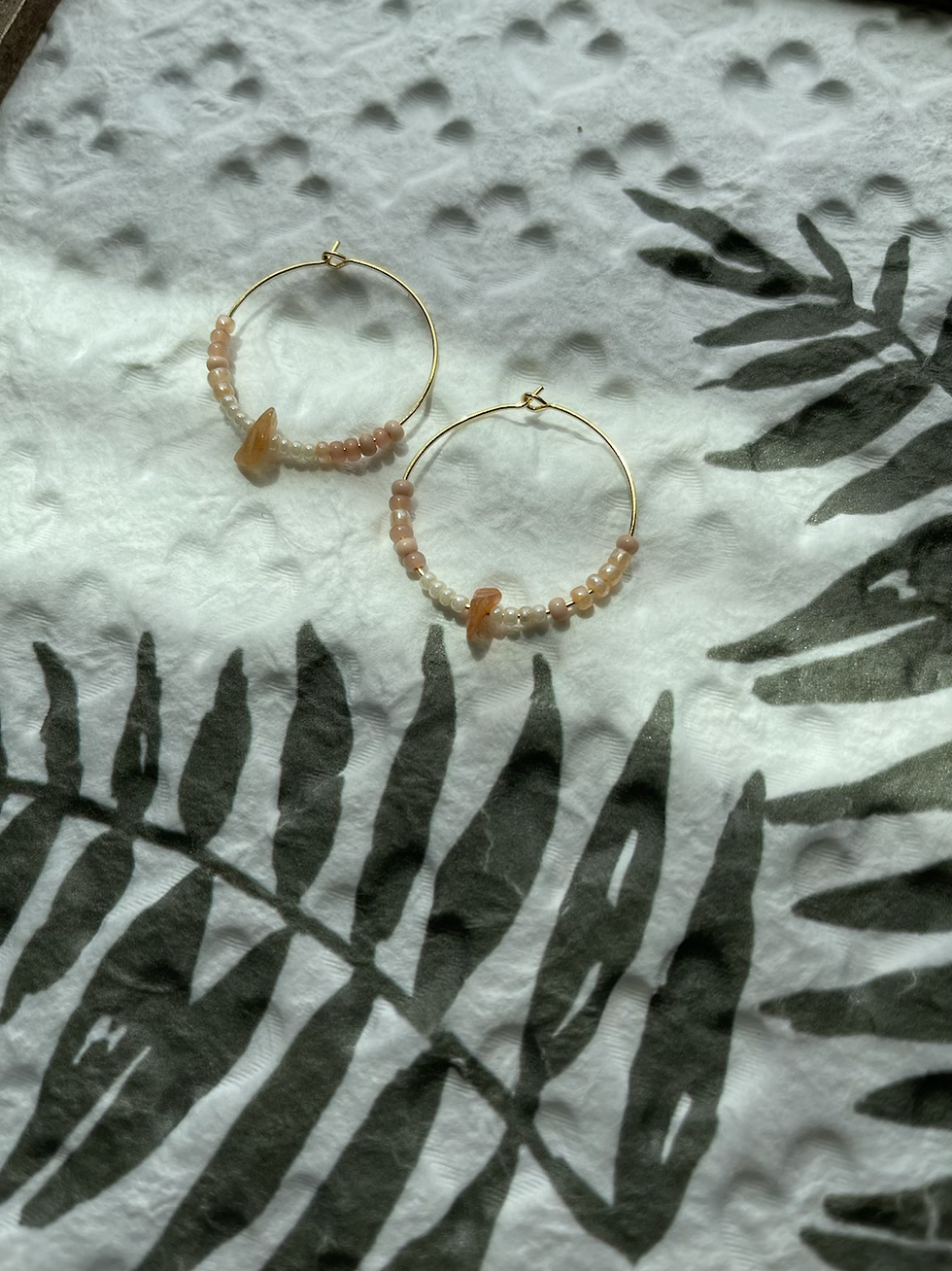 Thumbnail: Gemstone Beaded Hoops