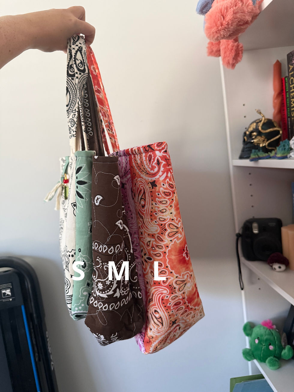 Thumbnail: Bandana Tote Bag (M) - Brown & Yellow