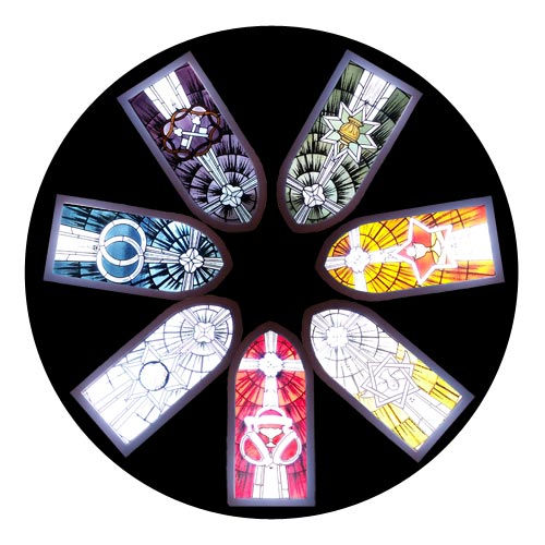Seven Scraments Stainglass Window