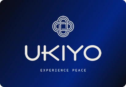 Ukiyo logo: A knot of four interlaced loops above a wide, rounded wordmark.