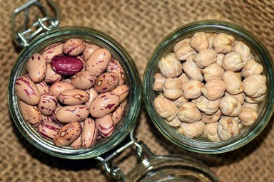 vegan pinto beans and chickpeas