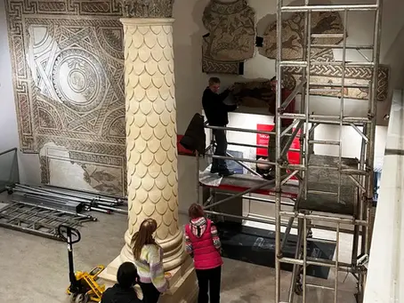 Hyar towers and pallet stacker at the Corinium Museum in Cirencester