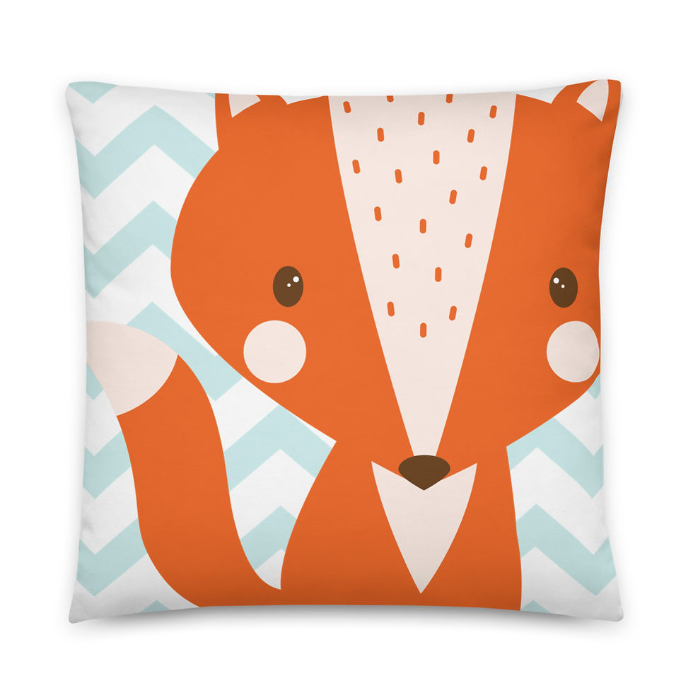 Thumbnail: Fox Over Teal Chevron Pillow
