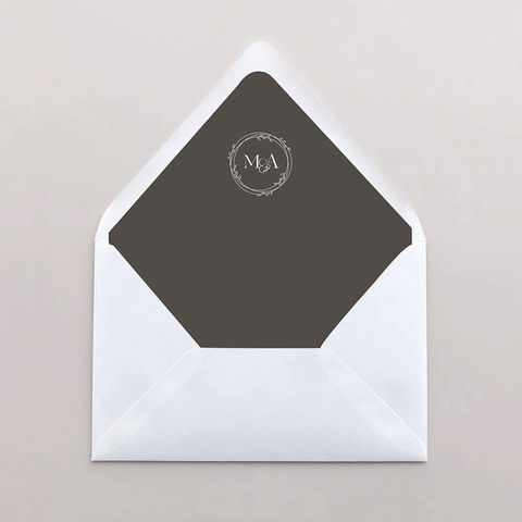 Envelope liners, floral liners, printed envelope liners, velvet envelope liners, monogram envelope liners, custom envelope liners, invitation envelope liners