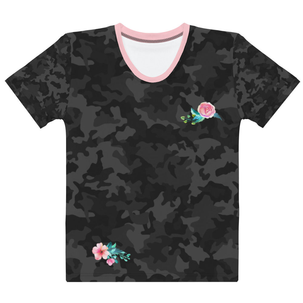 Camo with Roses Women's T-shirt