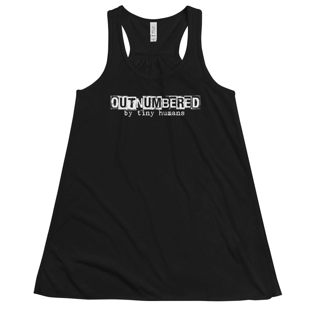 Outnumbered By Tiny Humans Women's Flowy Racerback Tank