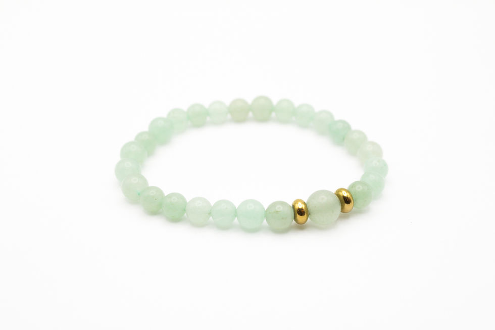 Bracelet artisanal en pierres naturelles d'aventurine verte