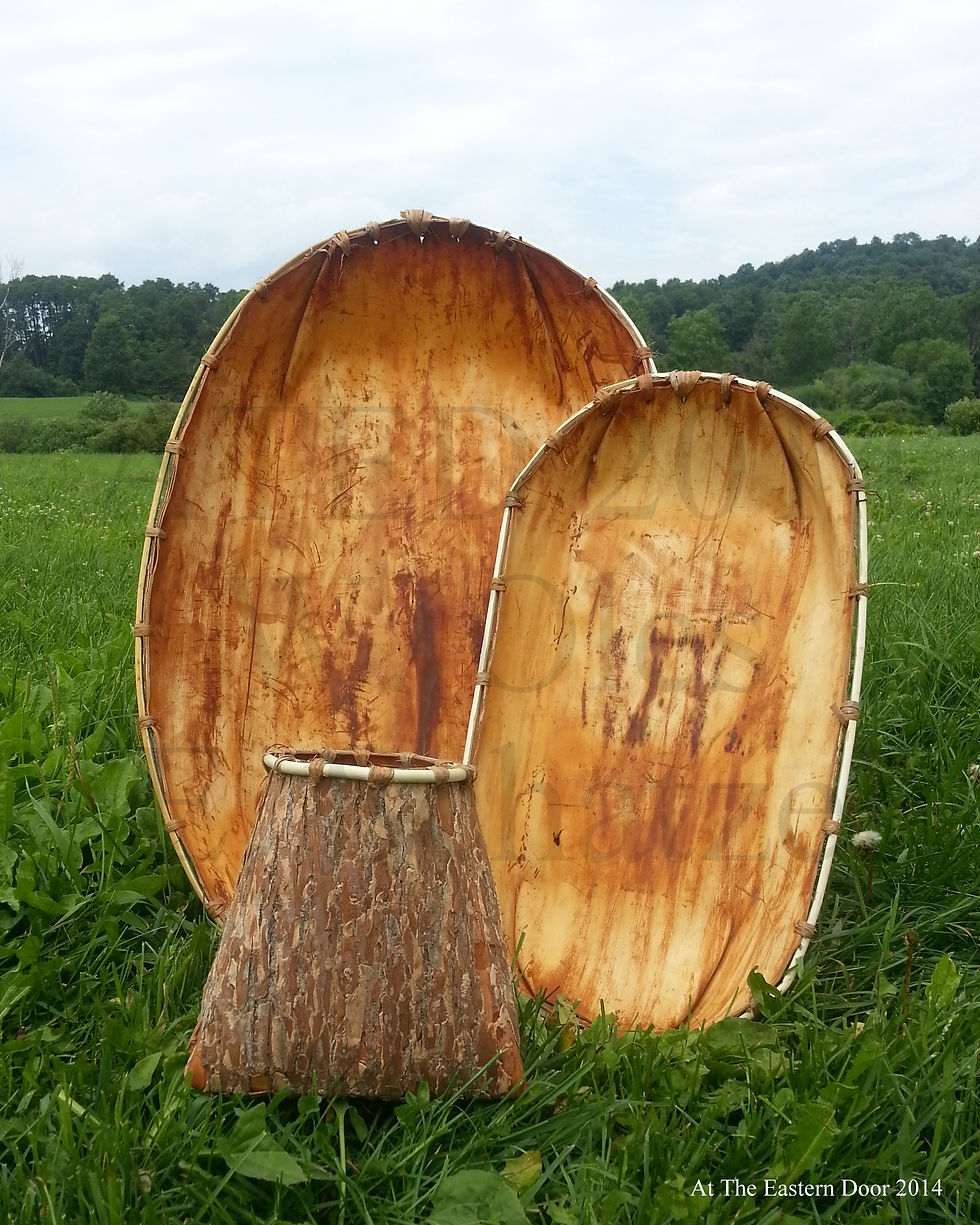 Elm trays and bucket