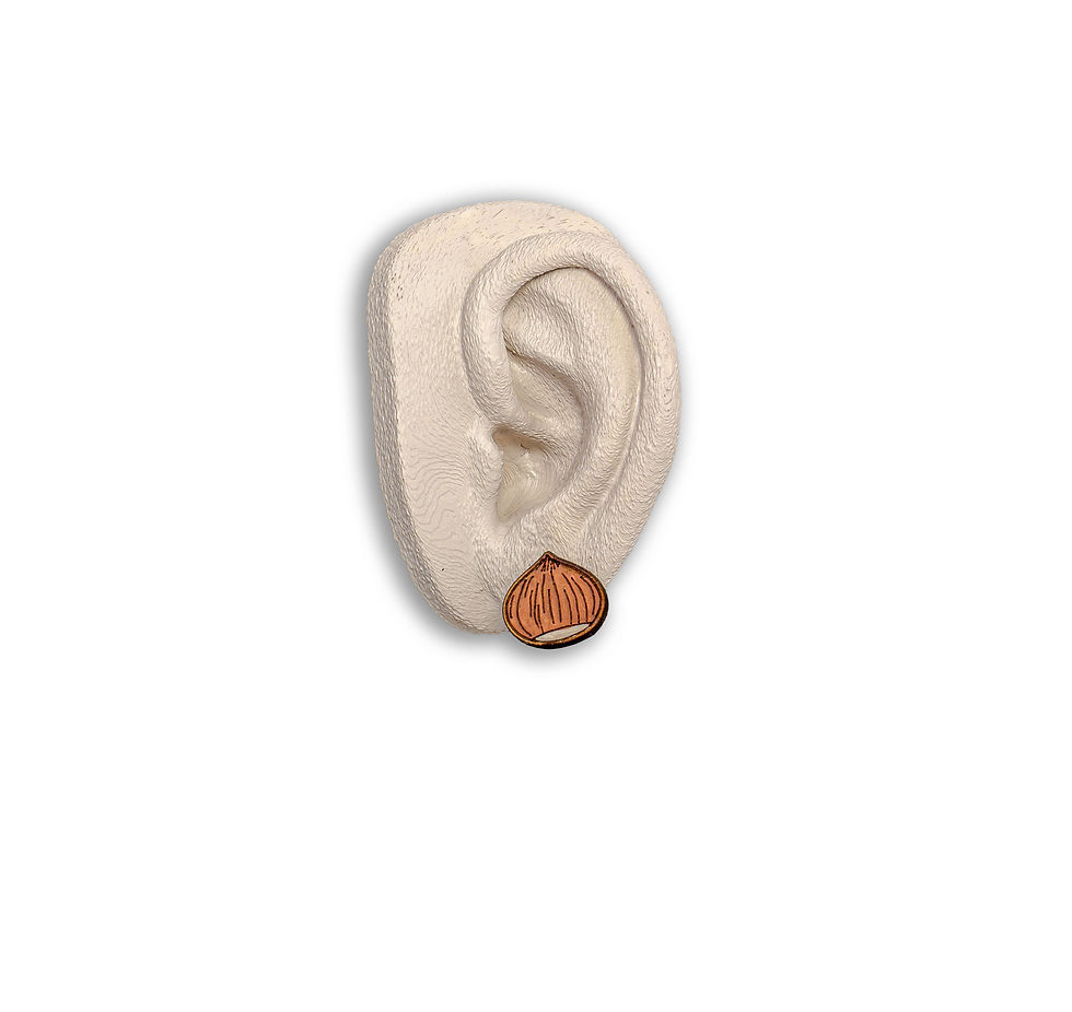 Miniatura: Castanhas cor natural - Brincos