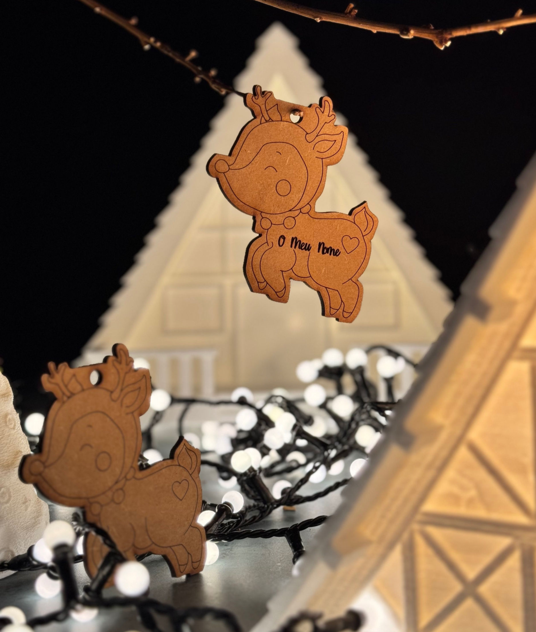 Pendente de Natal personalizado, Rena, modelo 2