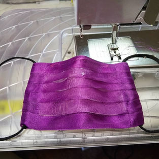 purple violet pleated face mask