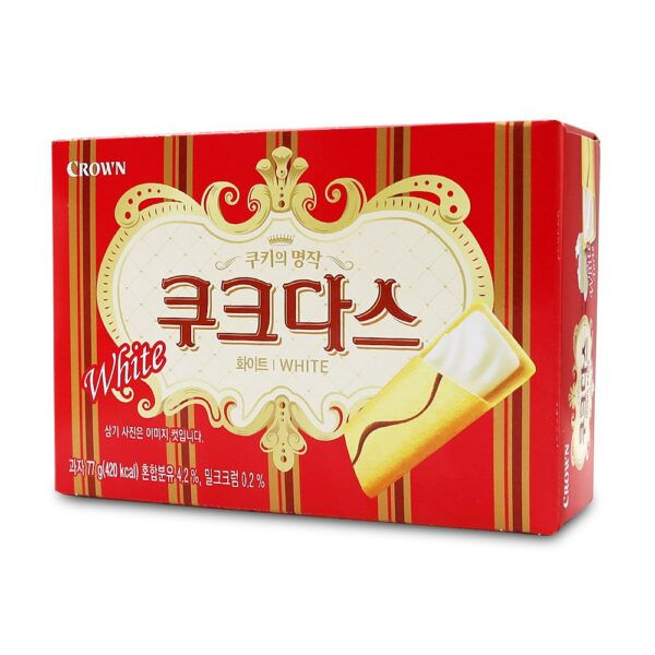 섬네일: 크라운 쿠쿠다스 화이트 77g,  biscoito Couque d'asse White