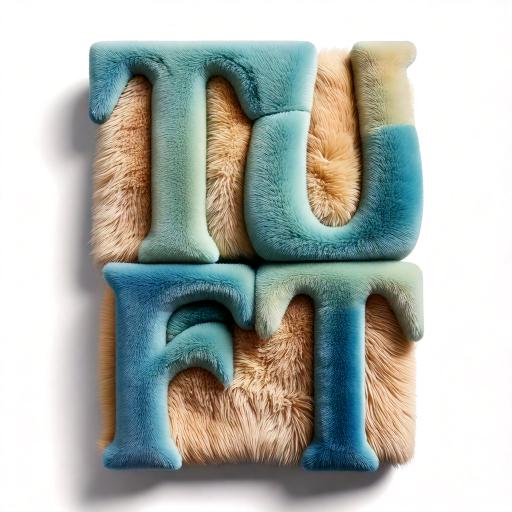 TUFT logo featuring vibrant, textured wool fibers woven into a unique, abstract design, representing creativity and craftsman