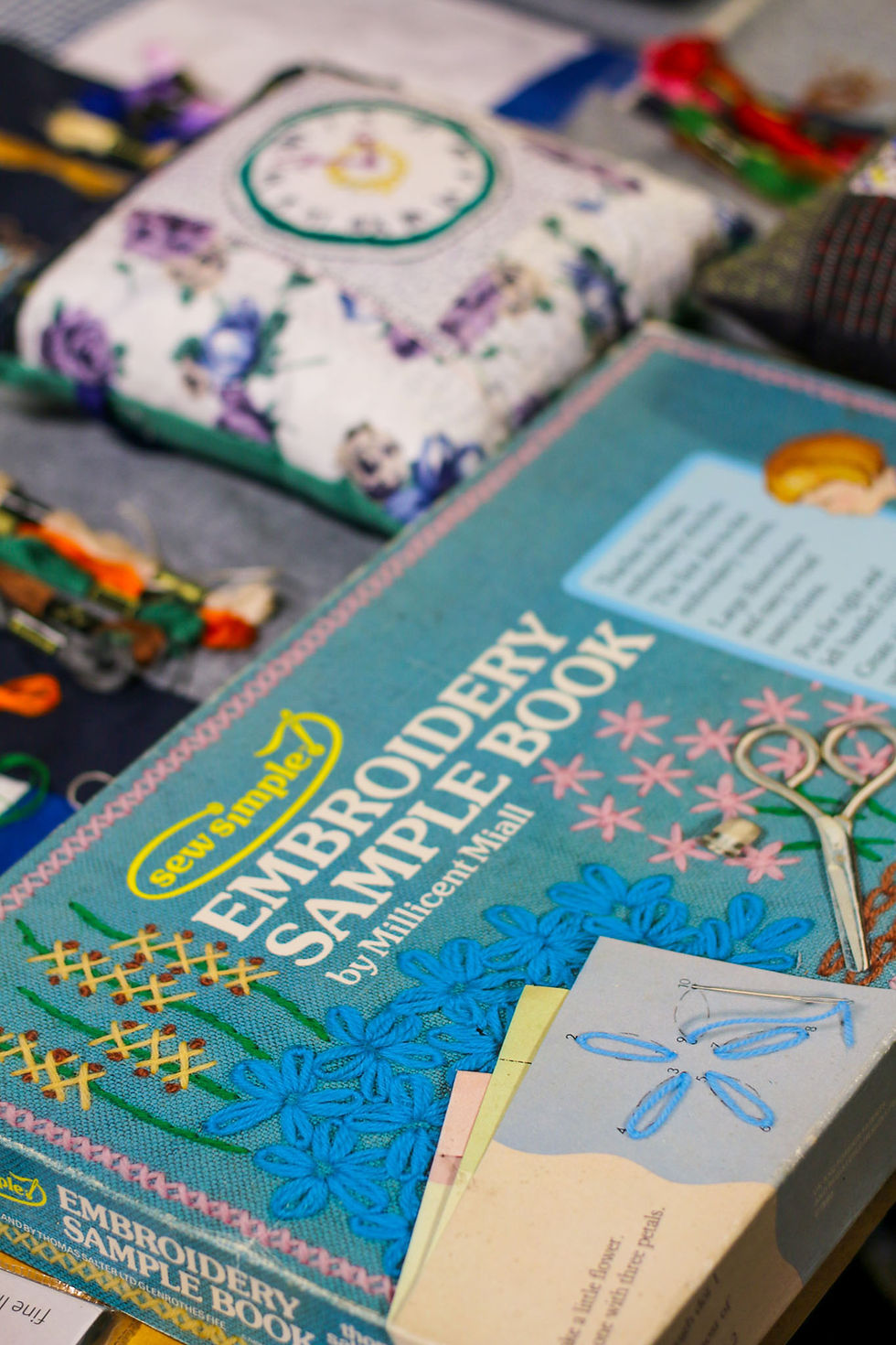 A photo of Sew Simple Embroidery Sample Book by Millicent Miall