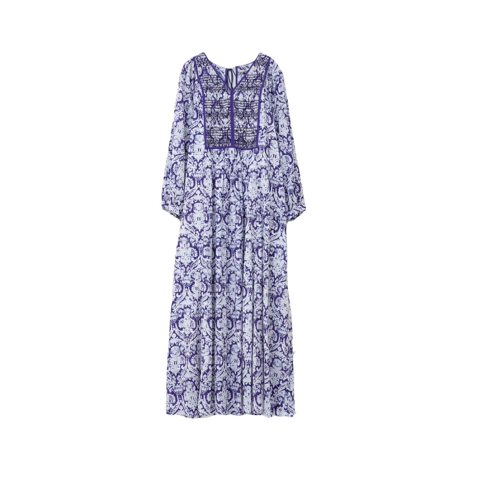 Thumbnail: NE QUITTEZ PAS/   dobby stripe damask print yorkshire ring dress