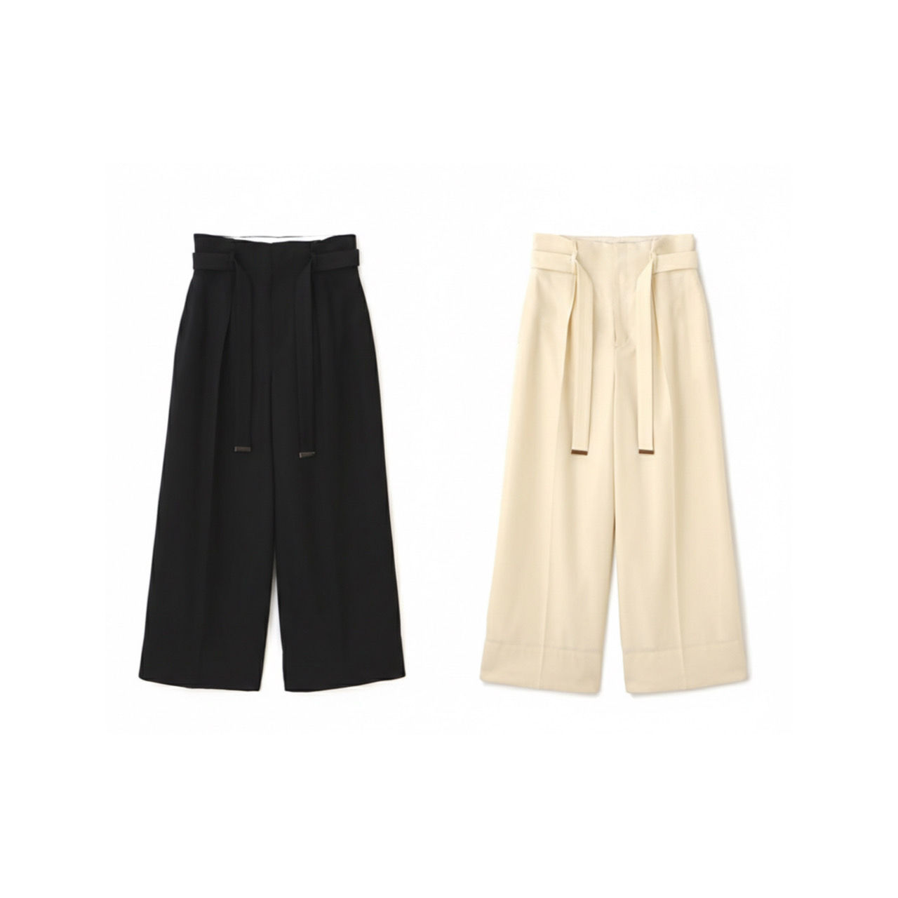 ETRÉ TOKYO/belted tuck wide pants