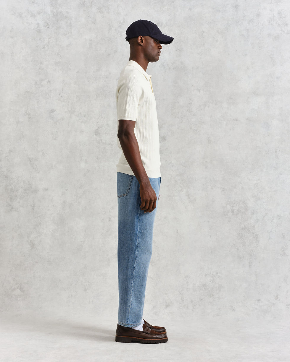 Thumbnail: wax london / ワックスロンドン　　　　　　　　napori  ecru textured knit polo