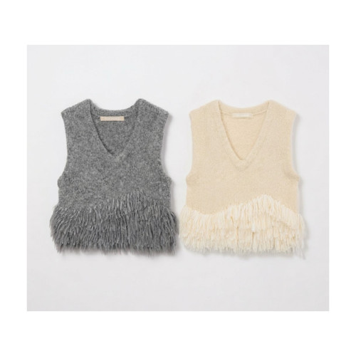 LEINWÄNDE （LEINWANDE）アルパカ フリンジ ベスト (Alpaca Fringe