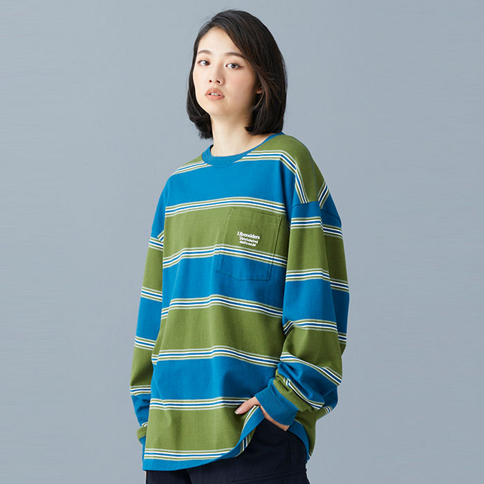 サムネイル： Liberaiders/リベレイダース　stripe l/s tee