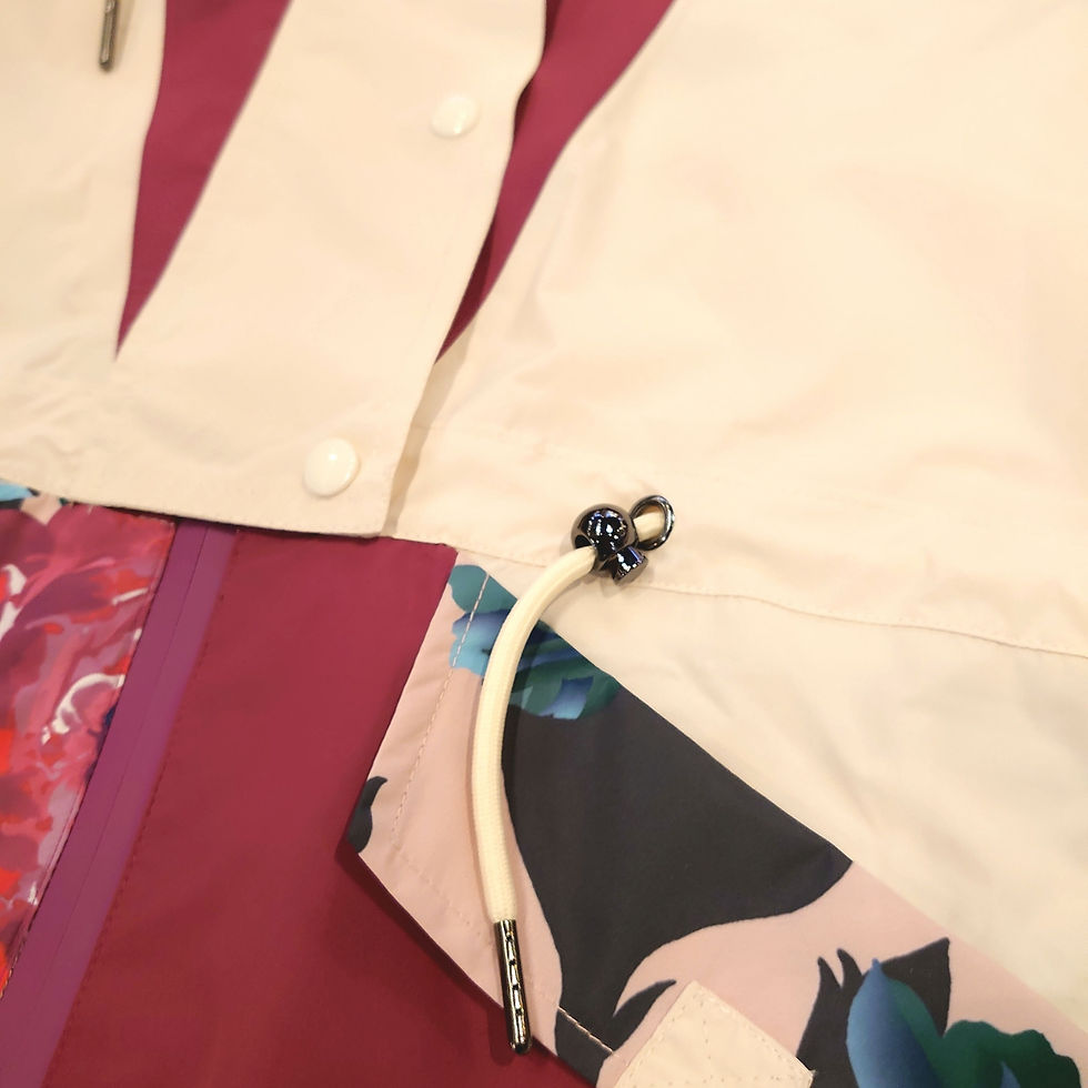 Thumbnail: OOFWEAR geometric flower pattern rainwear