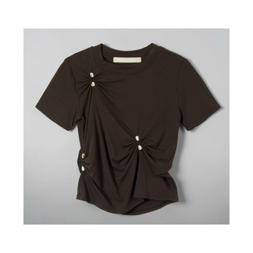 LEINWÄND/Stone Pinched Lyocel Tee | ROLY POLY