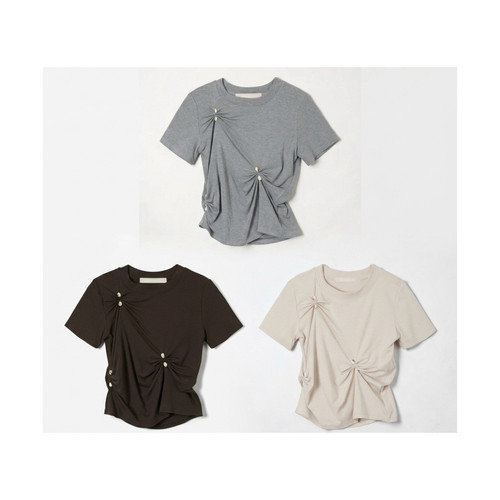 LEINWÄND/Stone Pinched Lyocel Tee | ROLY POLY