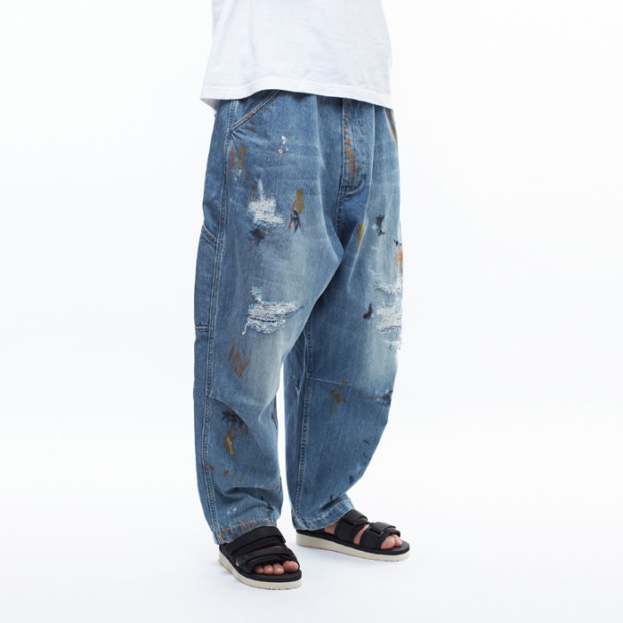 サムネイル： Liberaiders/リベレイダース repaired denim surrouel pants