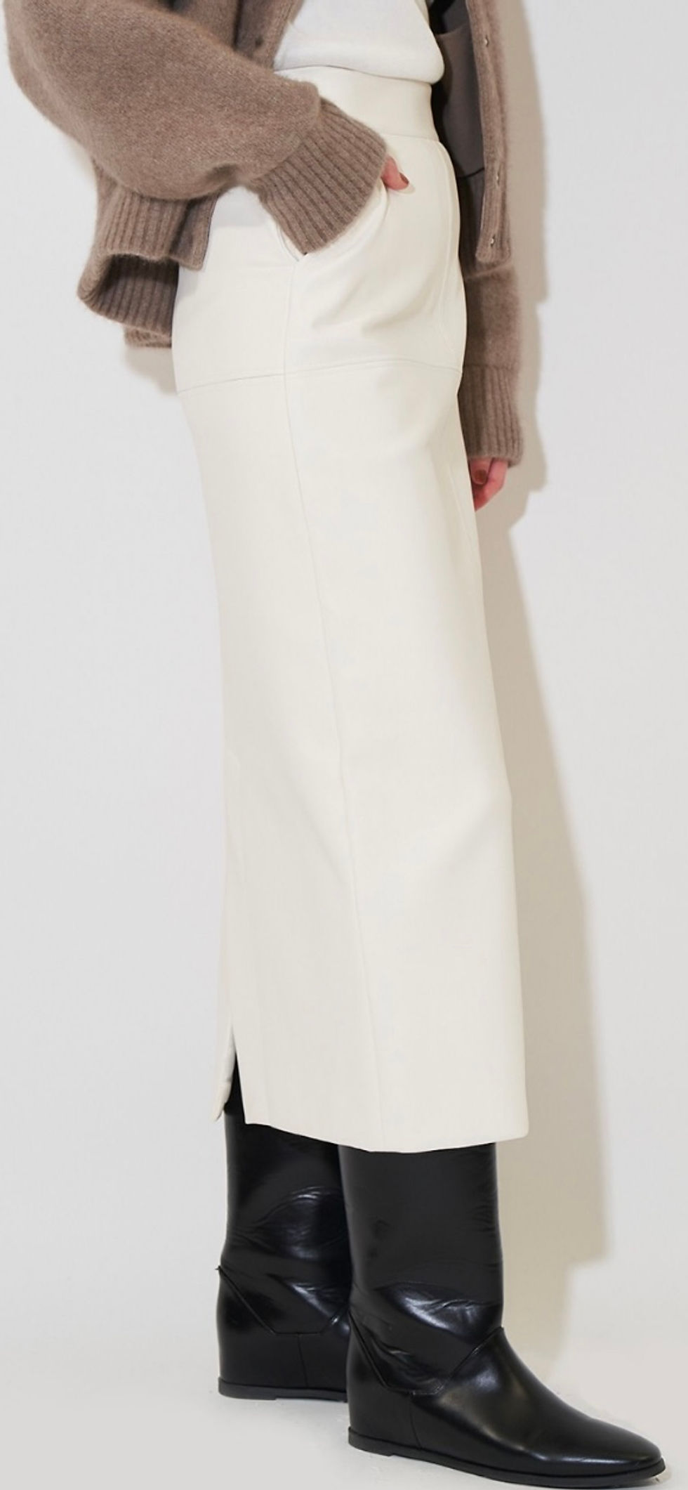縮圖：ELENDEEK/   fake leather skirt