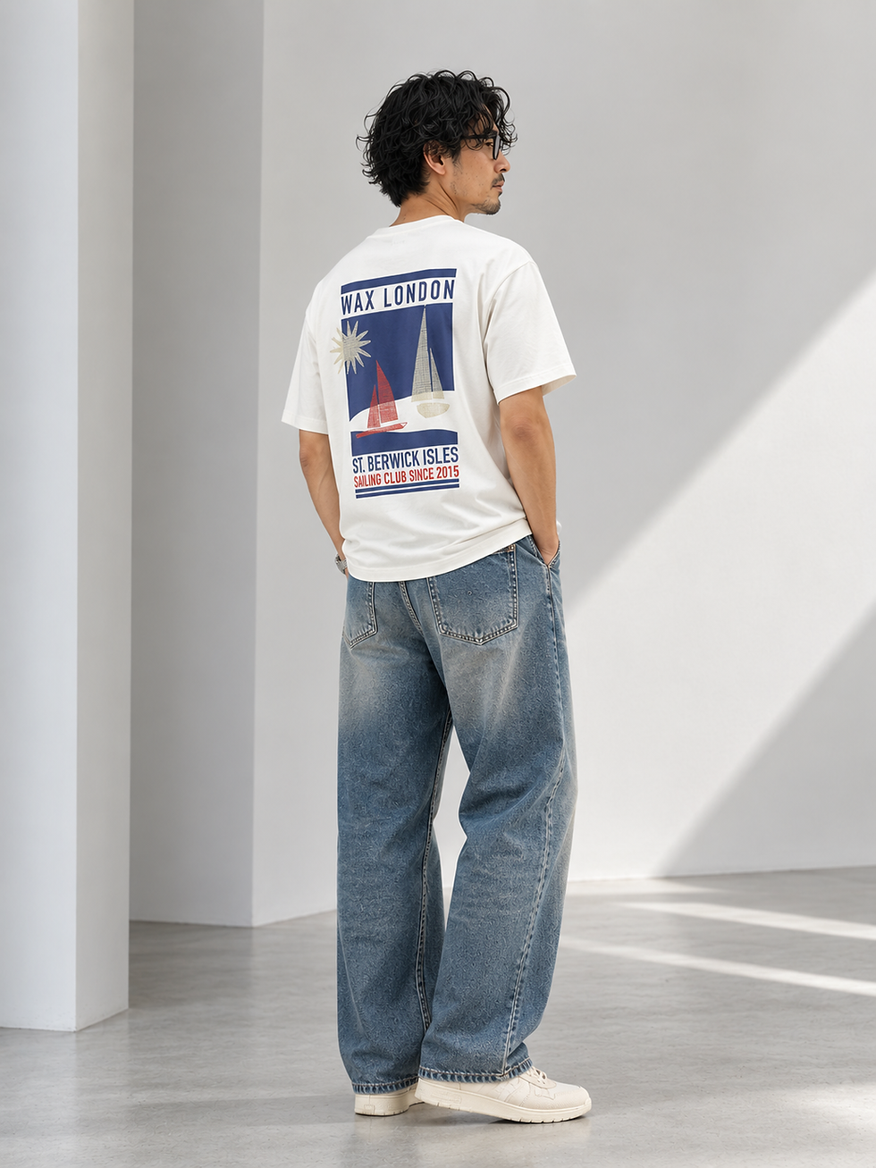 サムネイル： WAX LONDON/milton embroidered sailing graphic t-sh