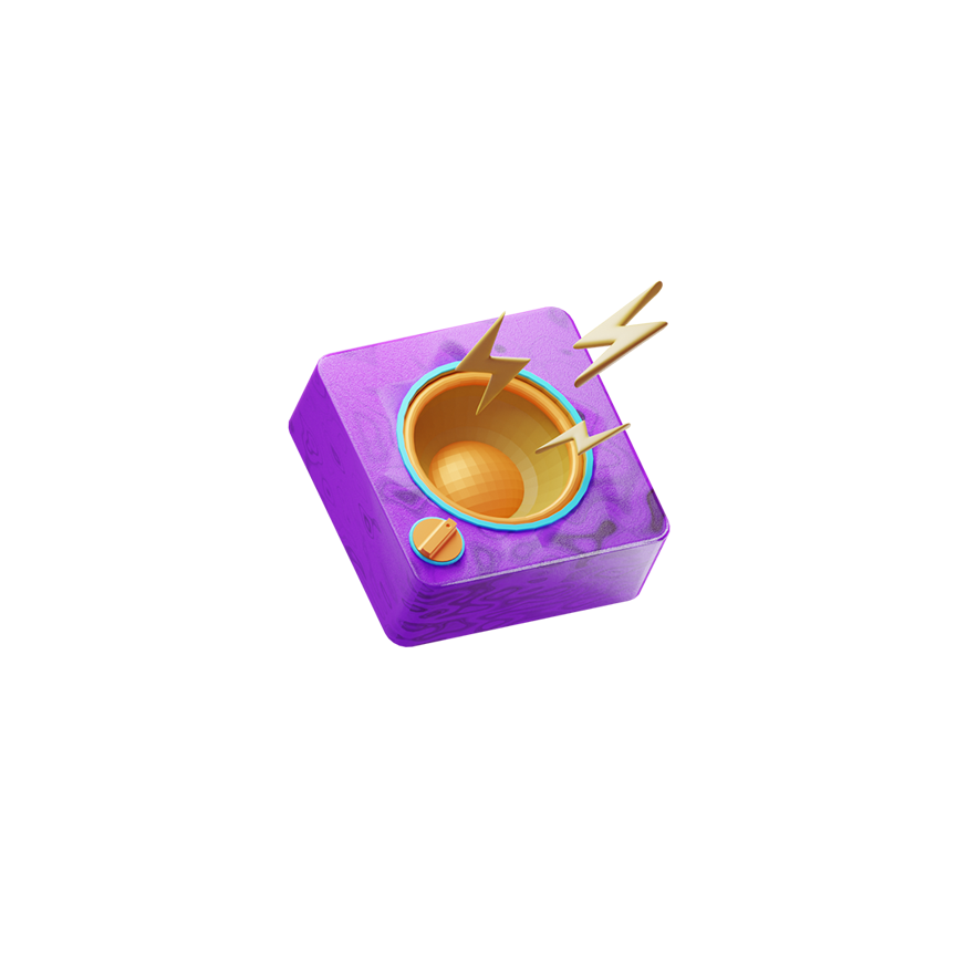 Purple Speaker Playing Loud Music Icon