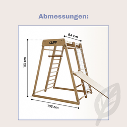 Cliff COMPACT basic Klettergerüst aus Naturholz mit Zubehör
